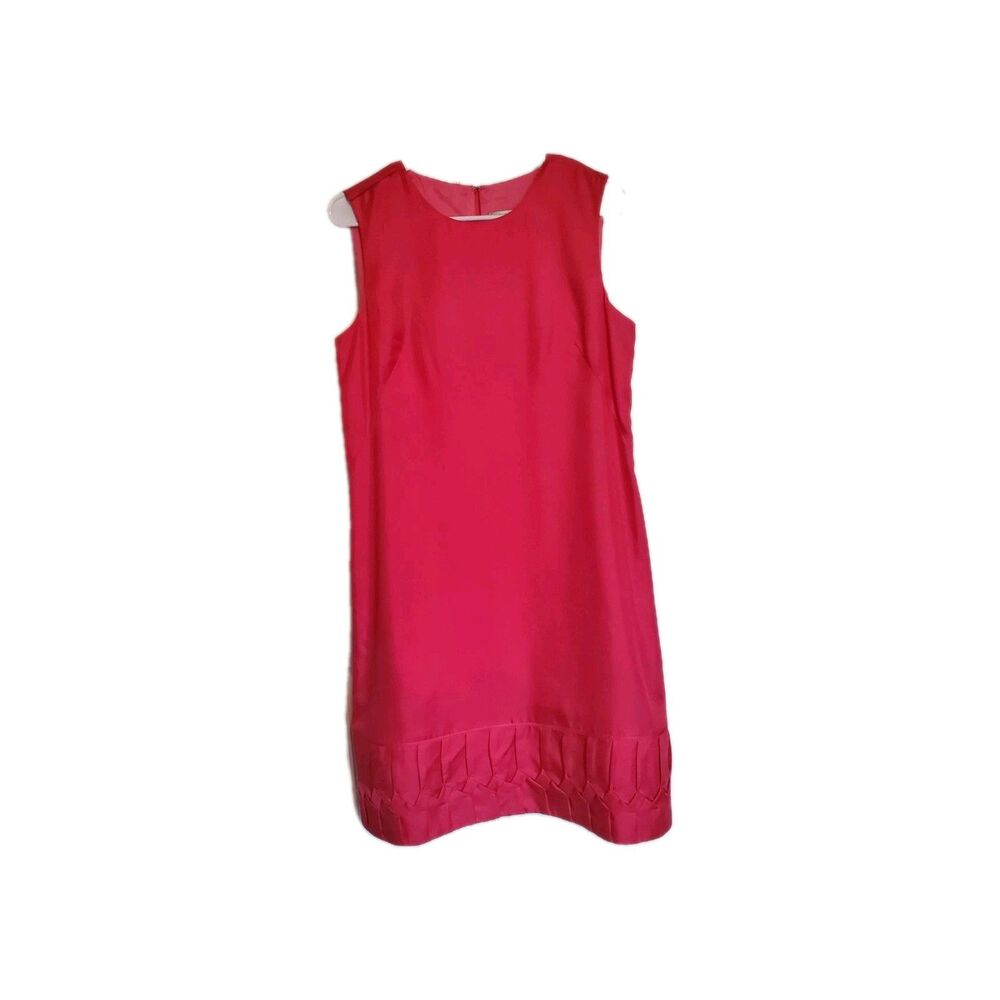 Peter Nygard Dress Womens Size 10 Pink Silk Sleeveless Decorated Hem Chic Party